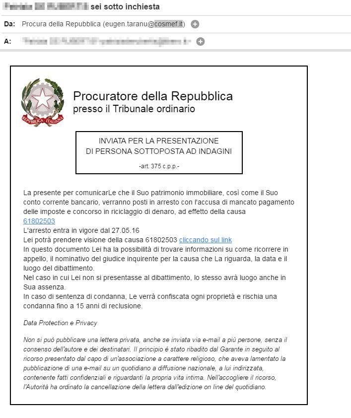 Phishing Procura Repubblica